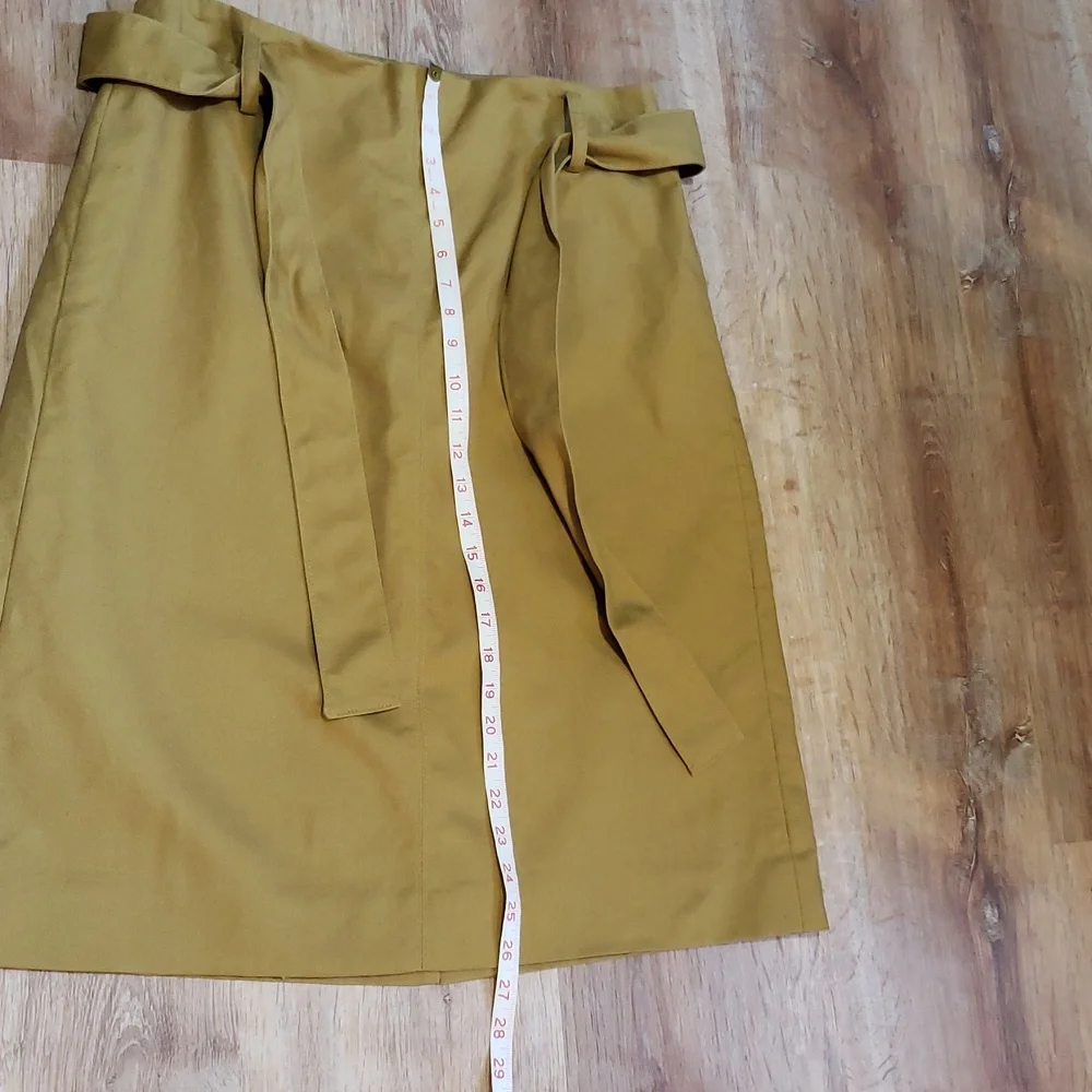 J Crew Tie Waist Skirt In Cotton-Linen, Color "Safari Gold", Size 14 - Picture 5 of 9